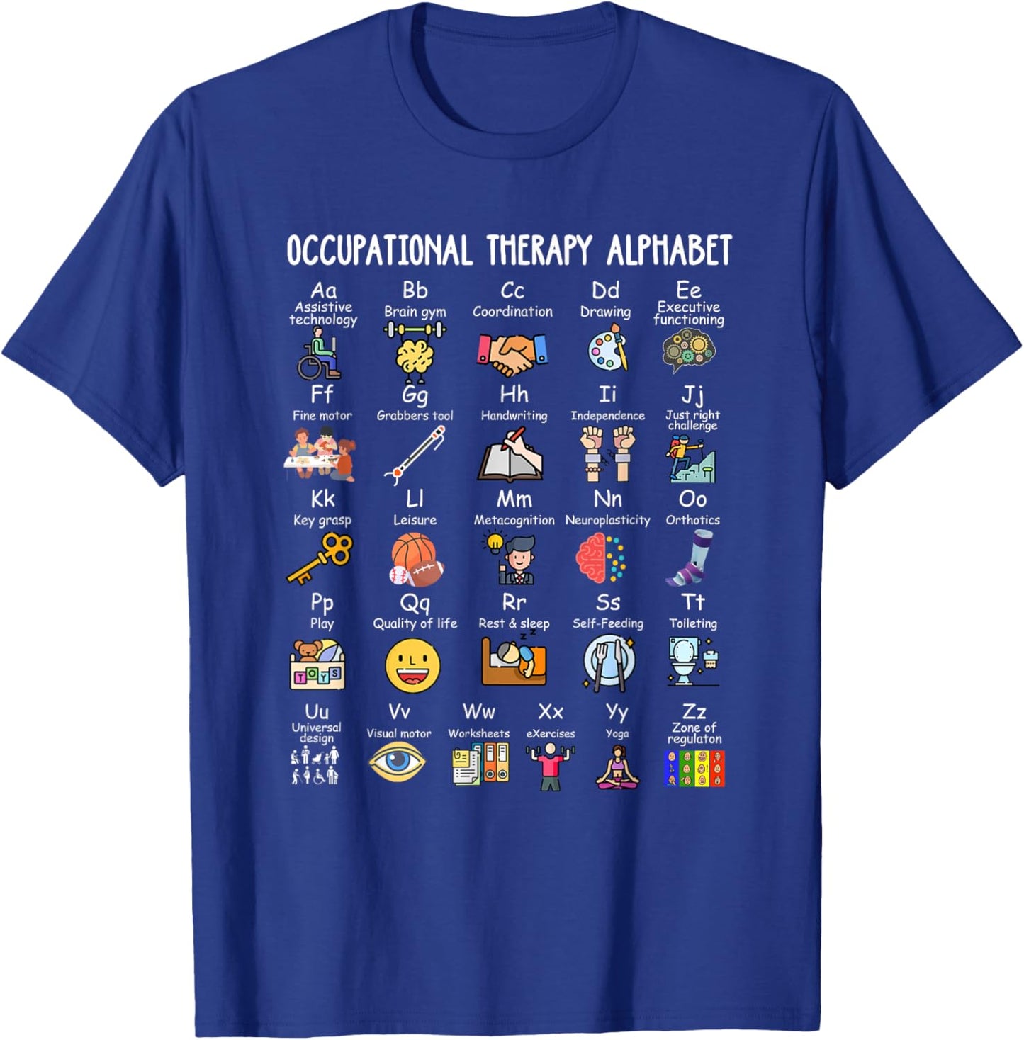 Occupational Therapy Alphabet OTA Funny Teacher Lover ABCs Men Women Kids T-Shirt - T-Shirt | Royal