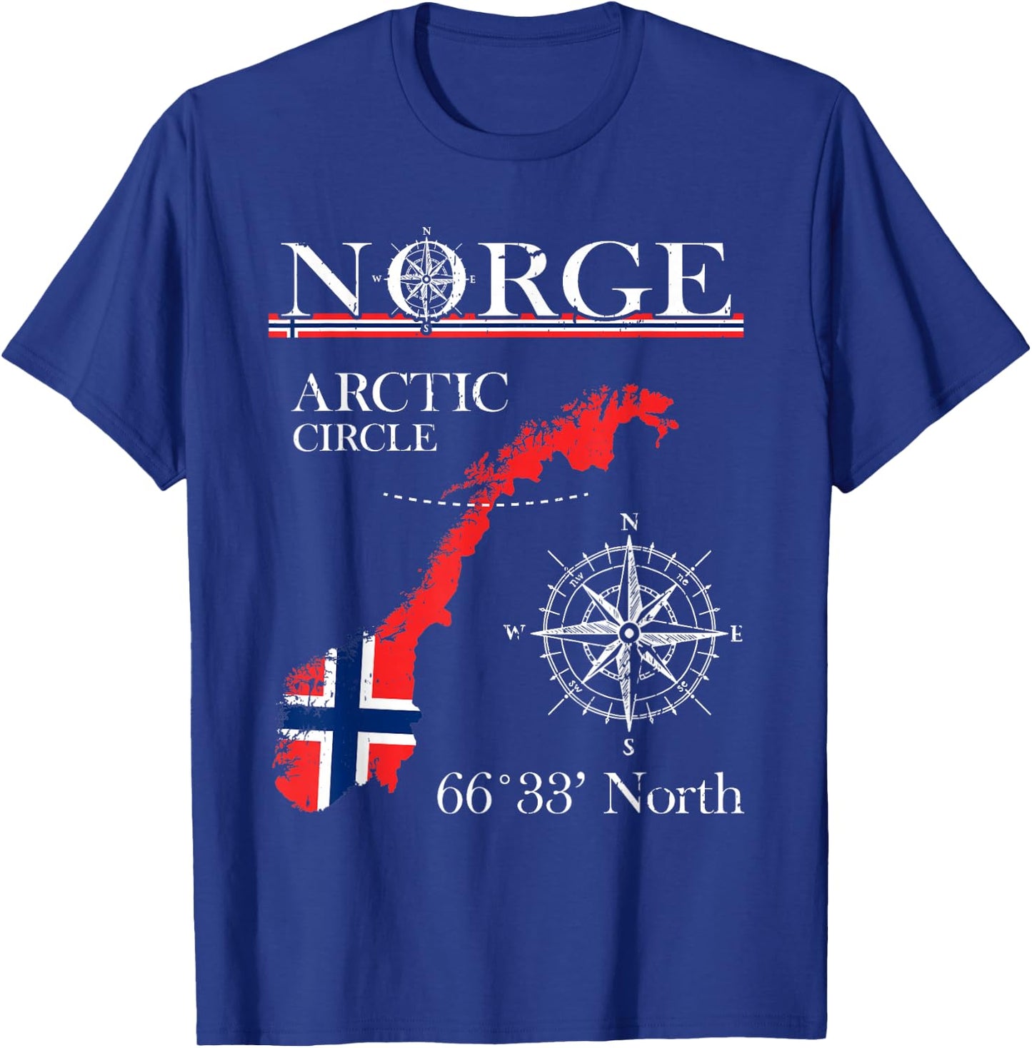 Norge Arctic Circle - Polar North Norway Norwegian Flag T-Shirt - T-Shirt | Royal