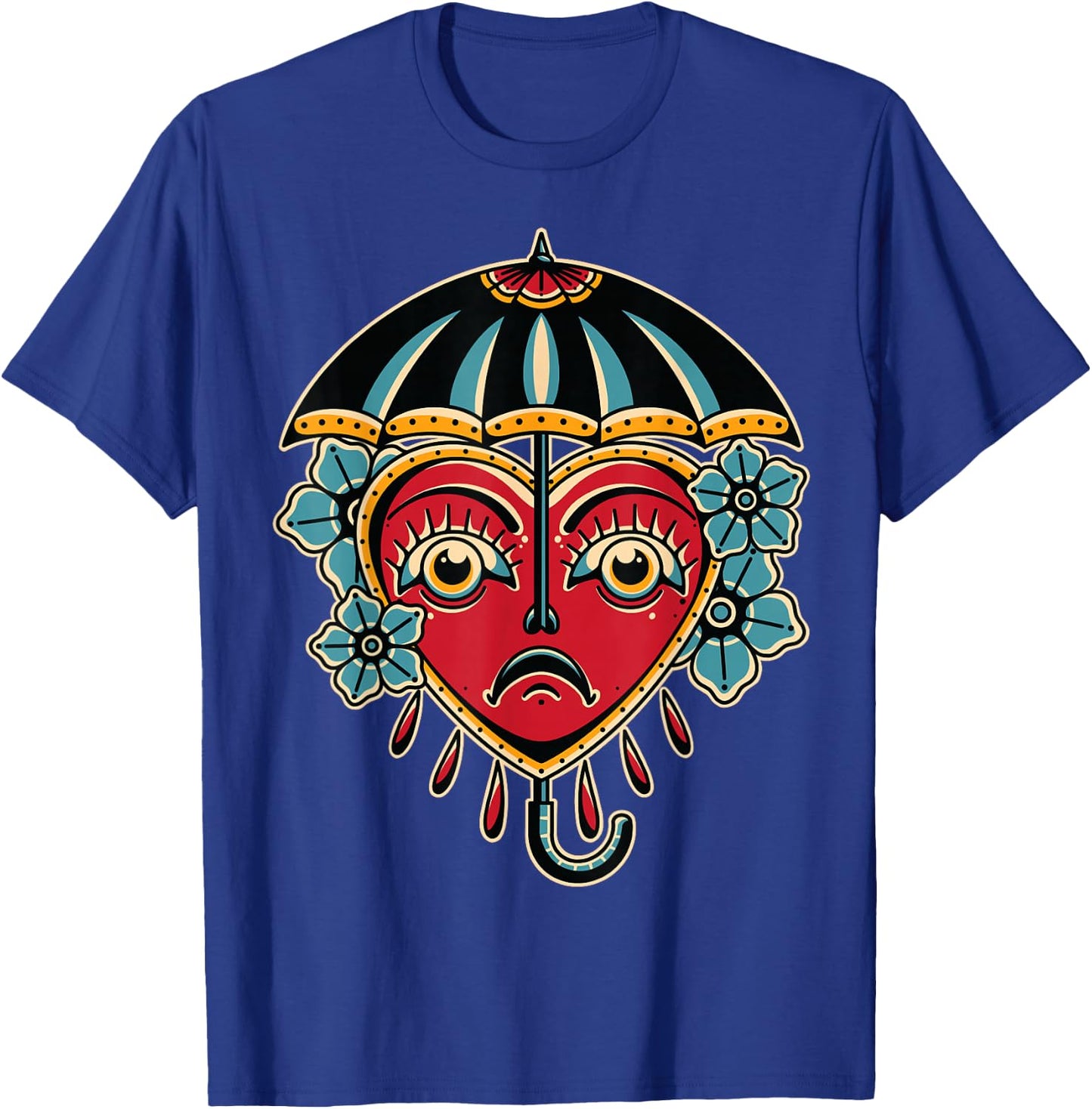 Umbrella American Traditional Tattoo Ink Old School Flash T-Shirt - T-Shirt | Royal