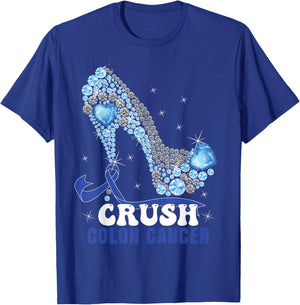 Blue Ribbon Women Colonscopy Colorectal Colon Cancer Small T-Shirt - T-Shirt | Royal
