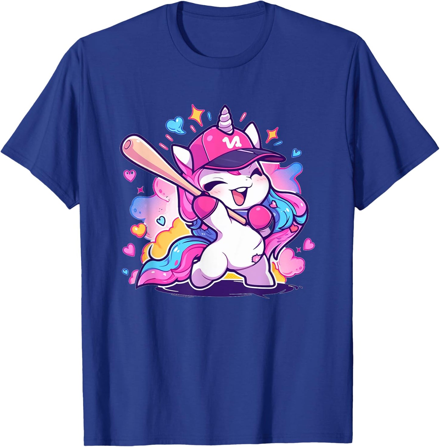 Cute Baseball Sport Baseball Unicorn T-Shirt - T-Shirt | Royal