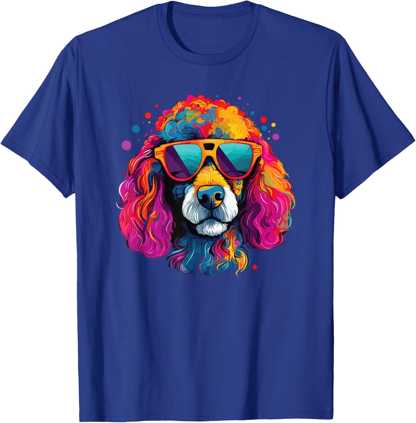 Watercolor Colorful Poodle Dogs T-Shirt - T-Shirt | Royal