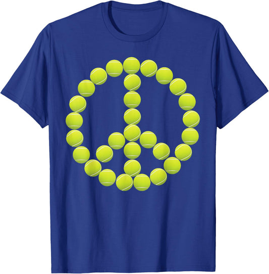 Peace Sign Tennis Ball Retro 70s 80s Costume Hippie Gift T-Shirt - T-Shirt | Royal
