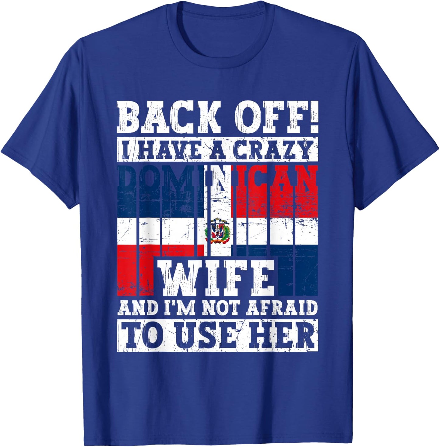 Funny Dominican Republic Husband Dominican Flag Heritage T-Shirt - T-Shirt | Royal