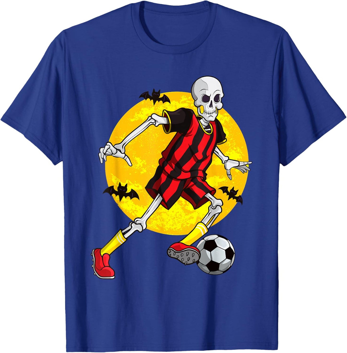 Soccer Skeleton Funny Halloween Costume Sports Player Fan T-Shirt - T-Shirt | Royal