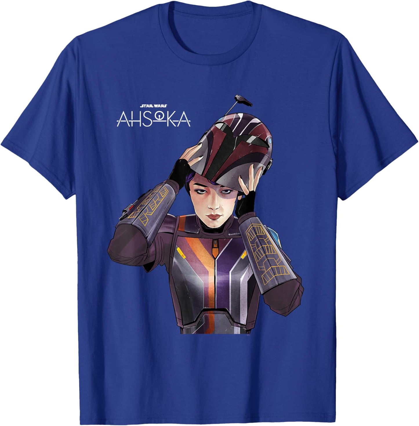 Star Wars Ahsoka Sabine Wren with Mandalorian Helmet Disney+ T-Shirt - T-Shirt | Royal