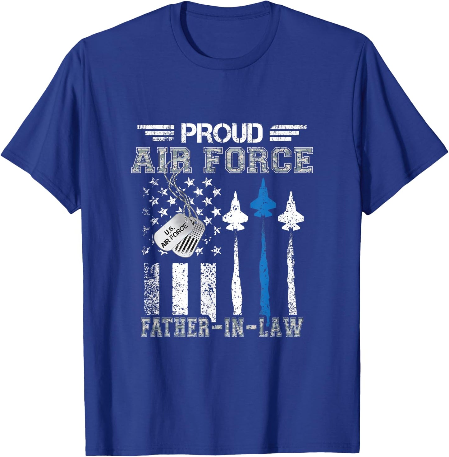 Proud Air Force Father-In-Law US Air Force Graduation Gifts T-Shirt - T-Shirt | Royal