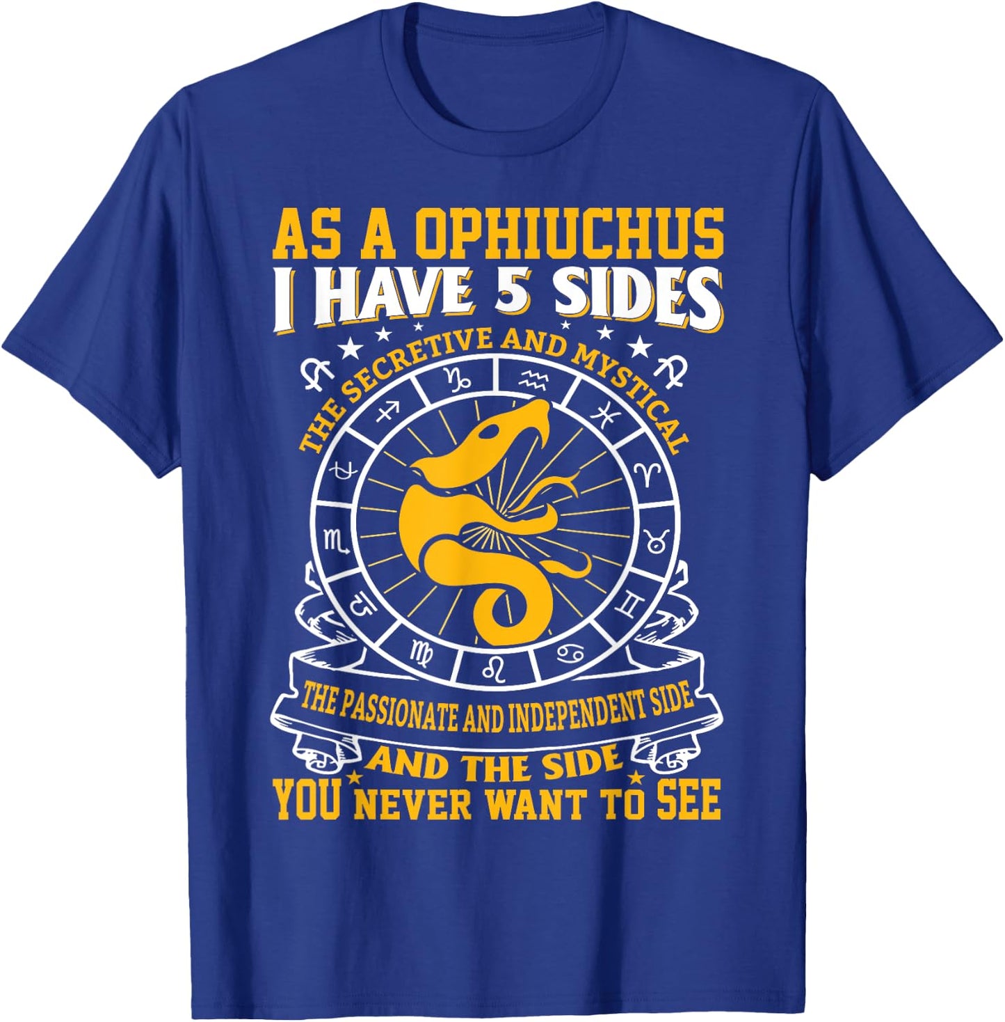 Fancy Ophiuchus November December Zodiac Design T-Shirt - T-Shirt | Royal