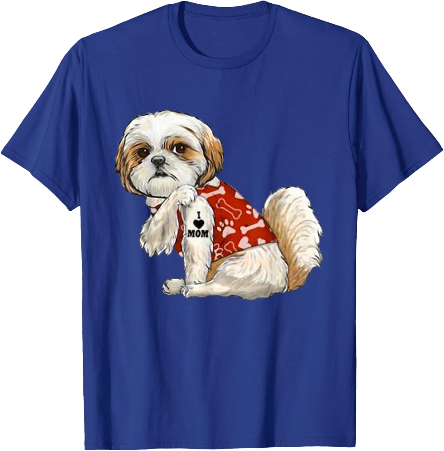 I Love Mom Tattoo Shih Tzu Mom Funny Mother's Day Gift T-Shirt - T-Shirt | Royal