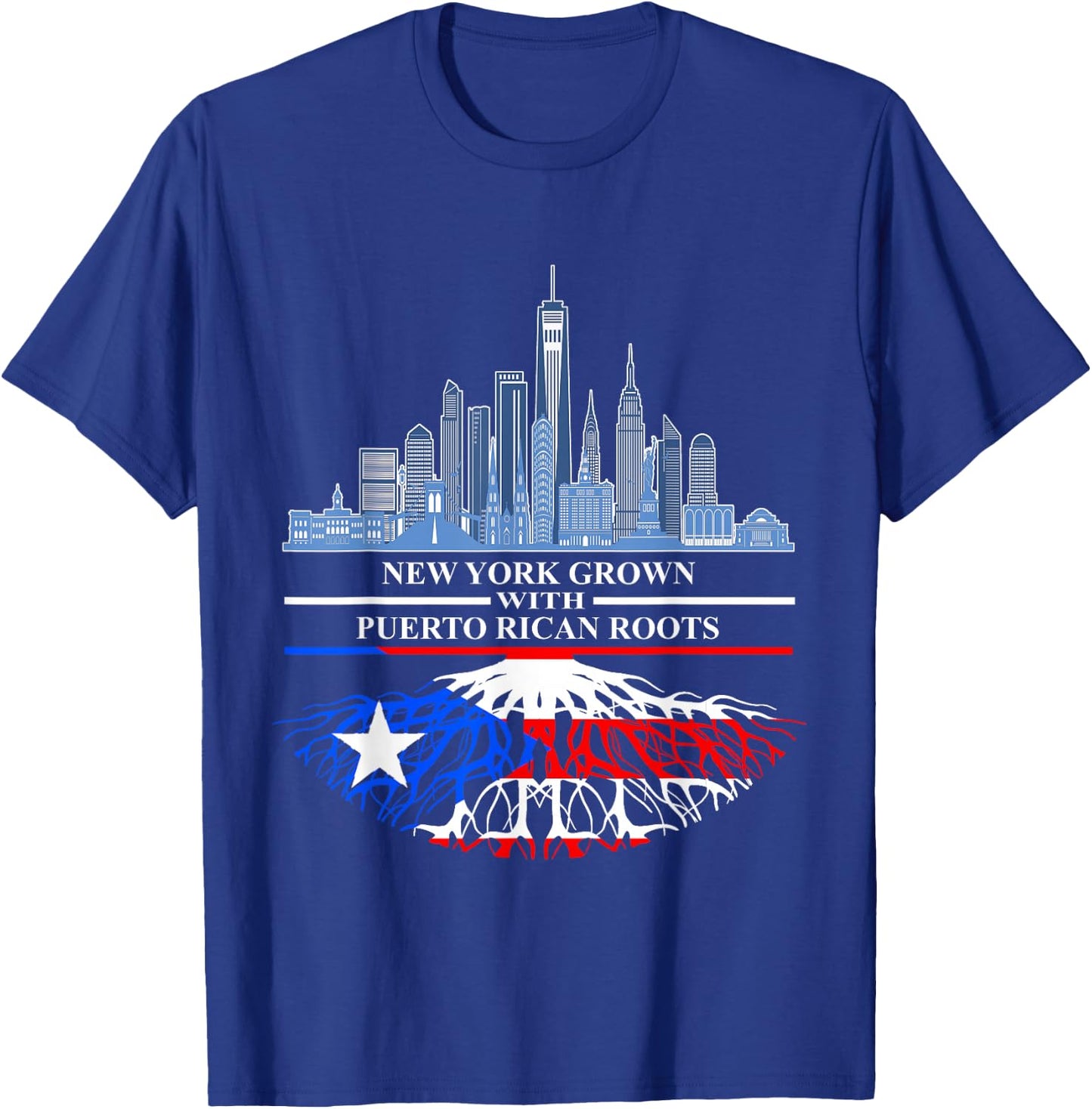 New Yorker Half Puerto Rican New York City Puerto Rico Flag T-Shirt - T-Shirt | Royal
