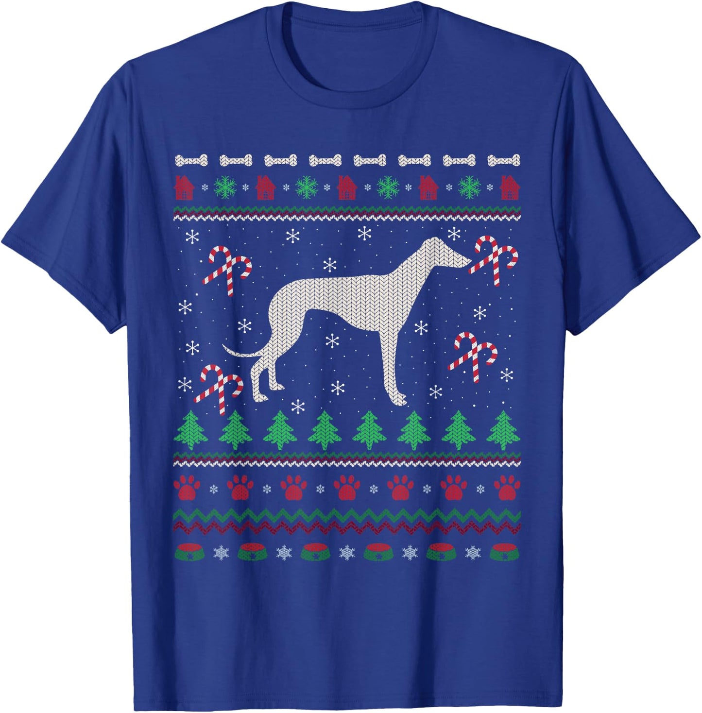 Ugly Xmas Sweater Santa Italian Greyhound Dog Christmas Men Women Kids T-Shirt - T-Shirt | Royal