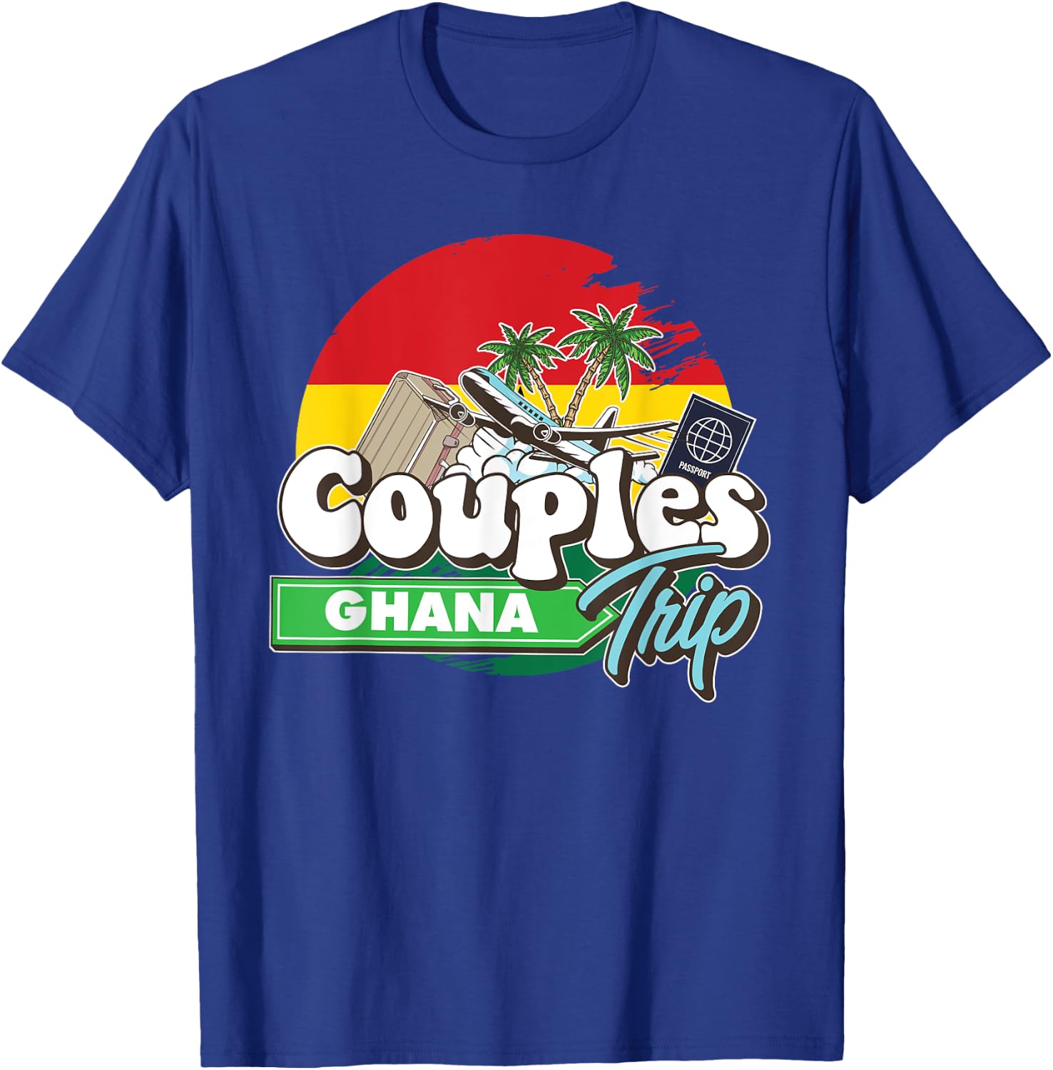 Couples Trip Ghana Bound Couple Travel Goal Vacation Trip T-Shirt - T-Shirt | Royal