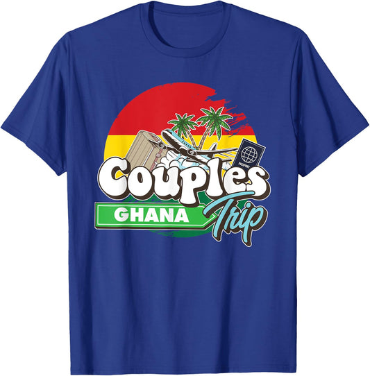 Couples Trip Ghana Bound Couple Travel Goal Vacation Trip T-Shirt - T-Shirt | Royal