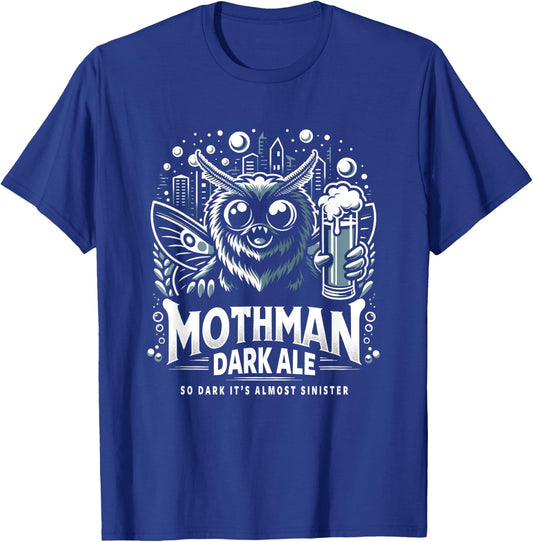 Funny Cryptid Beer Brand Parody Mothman Dark Ale T-Shirt - T-Shirt | Royal