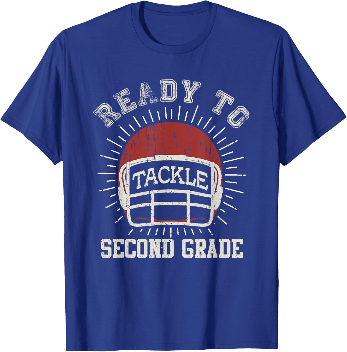Ready To Tackle 2nd Grade Back To School Football T-Shirt - T-Shirt | Royal