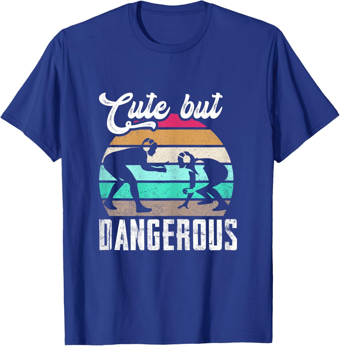 Cute But Dangerous Girls Wrestling Women Teen Girls T-Shirt - T-Shirt | Royal