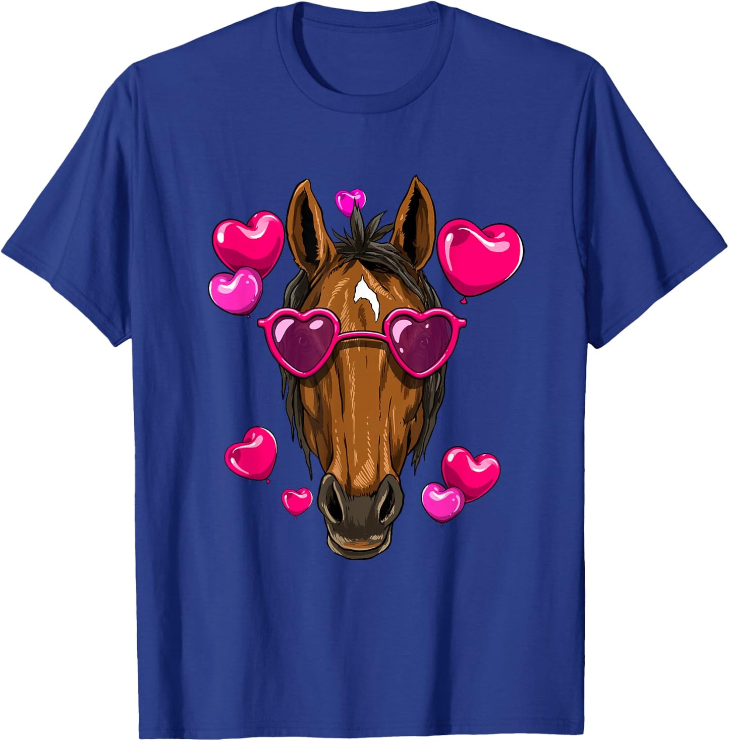 Horse Valentines Day Heart Love Couples Horse Lover Cowboy T-Shirt - T-Shirt | Royal