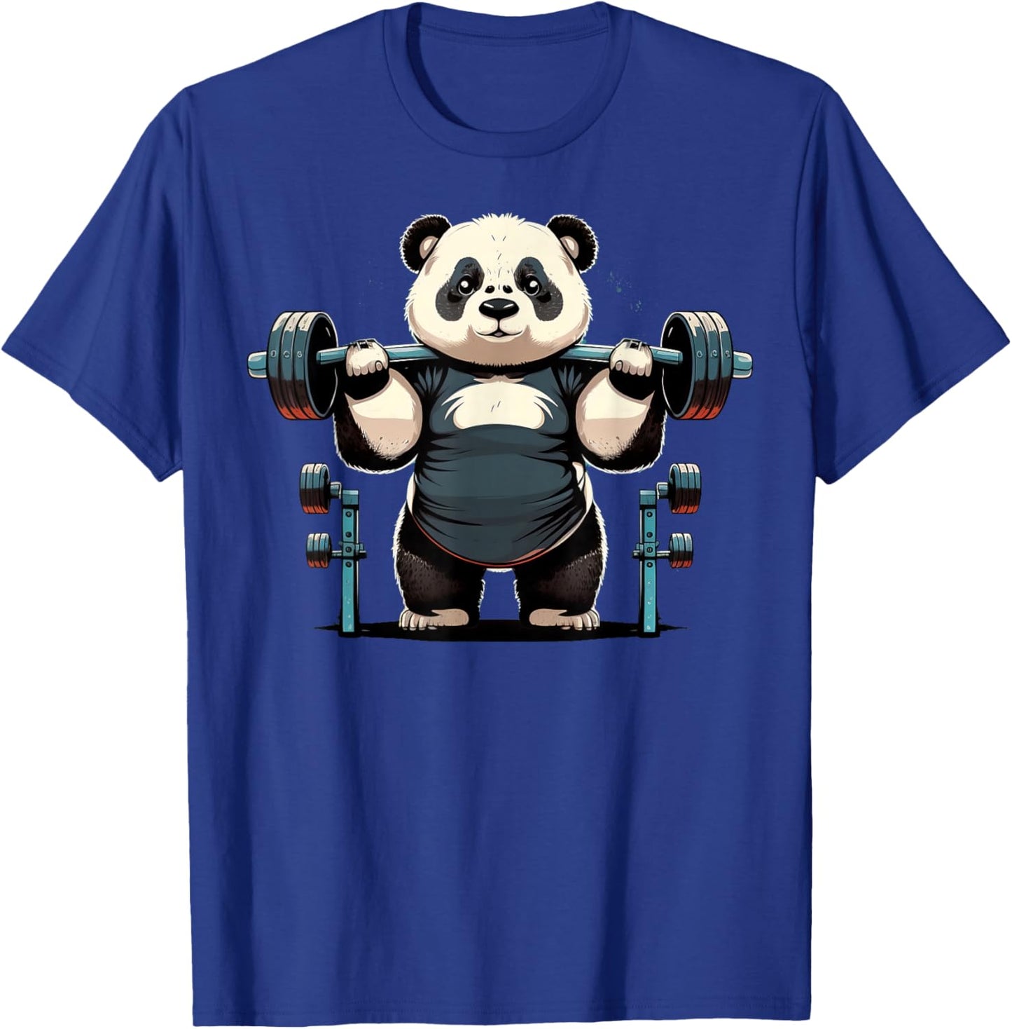 Panda Weightlifting Funny Fitness Gym Panda T-Shirt - T-Shirt | Royal