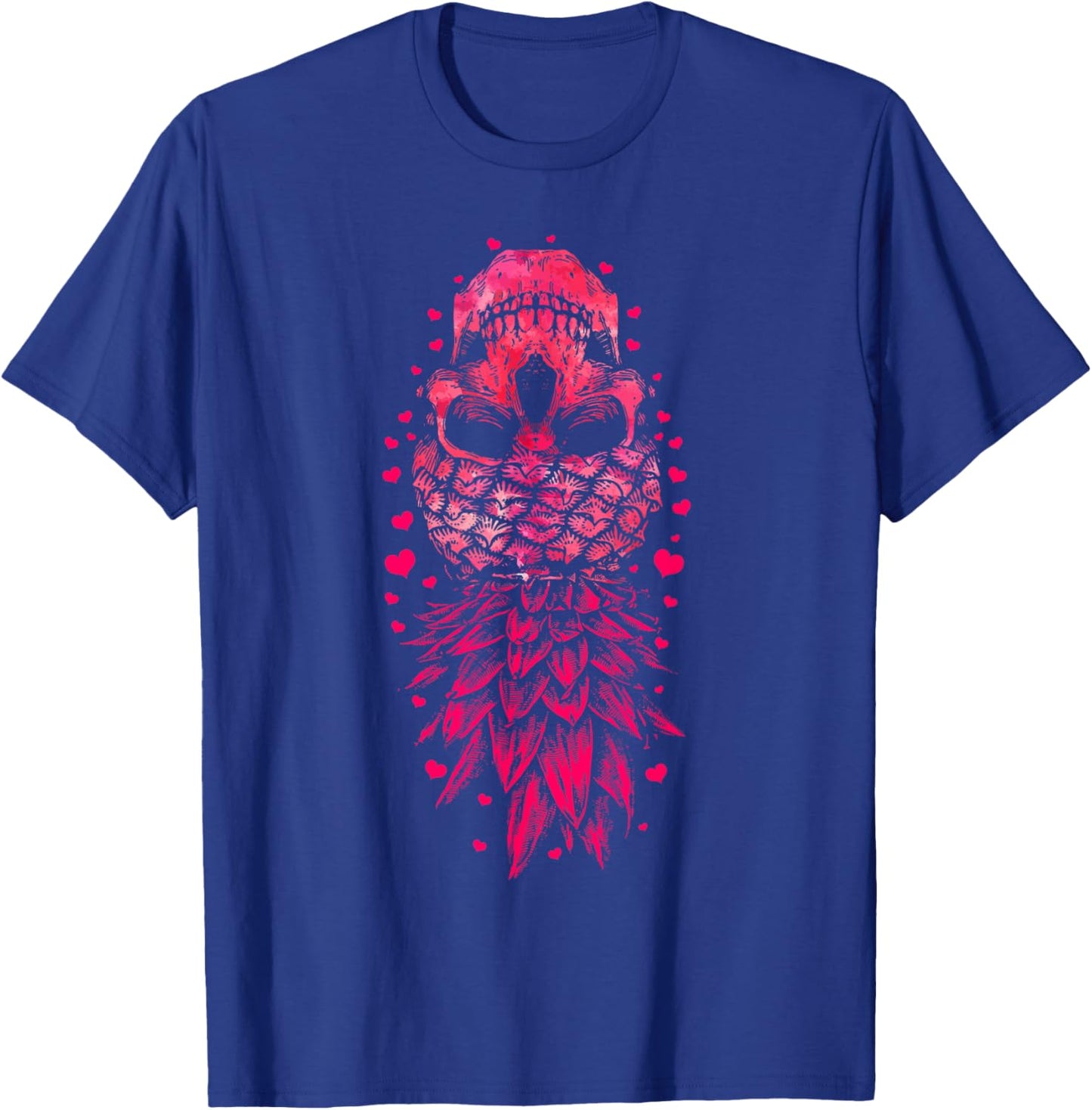 Valentines Day Pineapple Skull Upside Down Lovers T-Shirt - T-Shirt | Royal