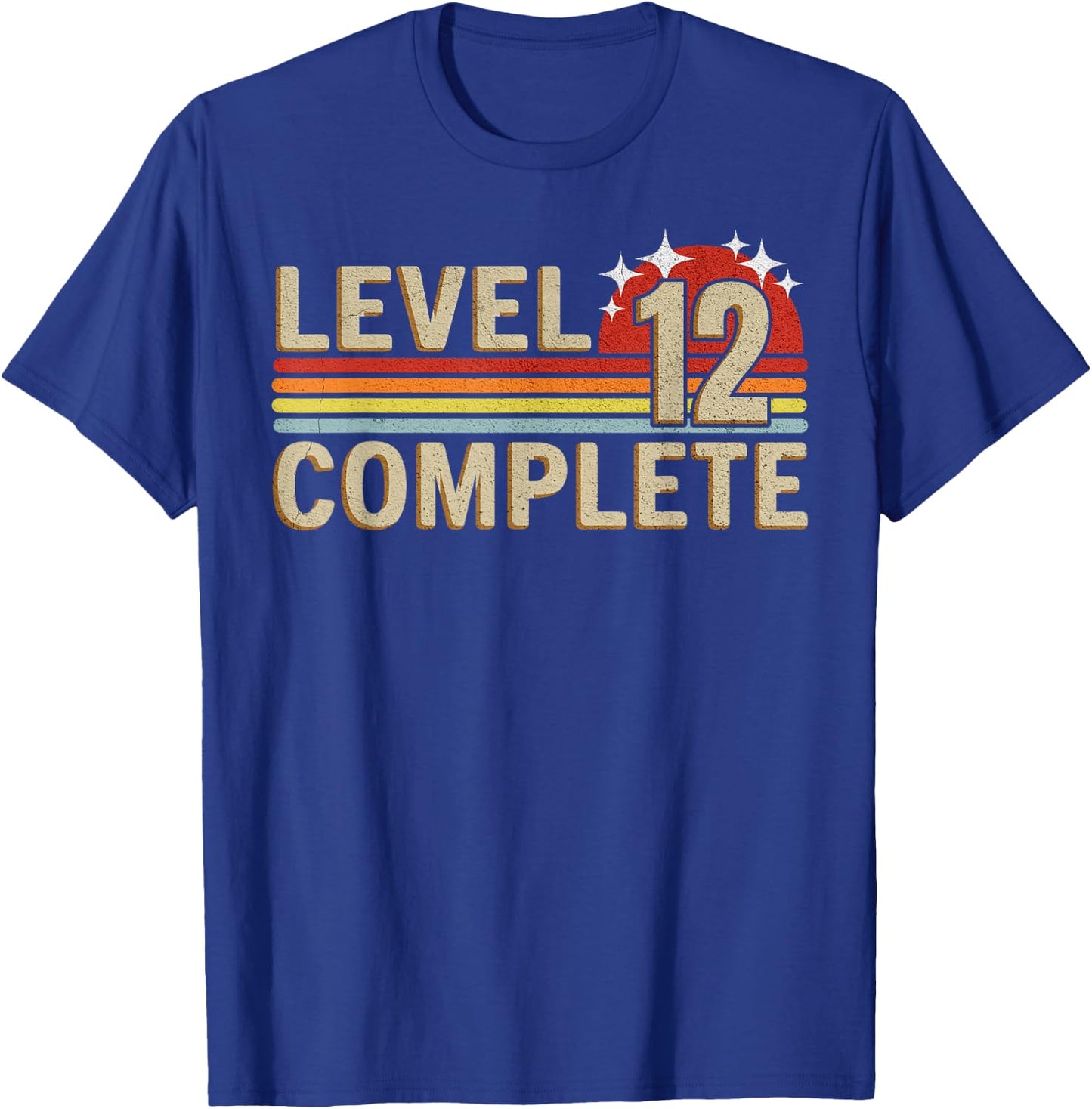Level 12 Complete Gaming Vintage 12 Years Wedding T-Shirt - T-Shirt | Royal