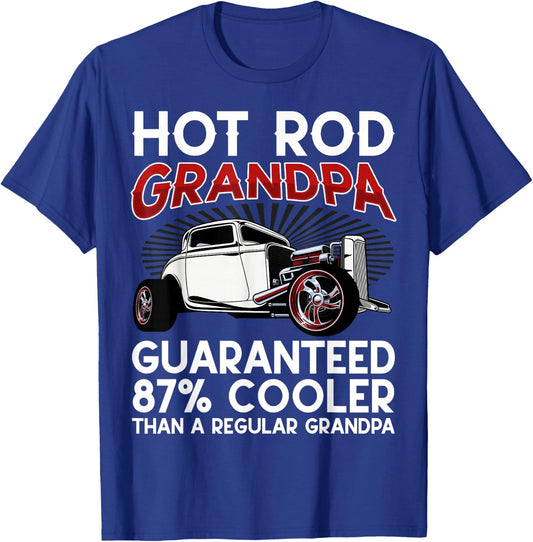 Vintage Hot Rod Grandpa Modified Car Garage Mechanic Hotrod T-Shirt - T-Shirt | Royal
