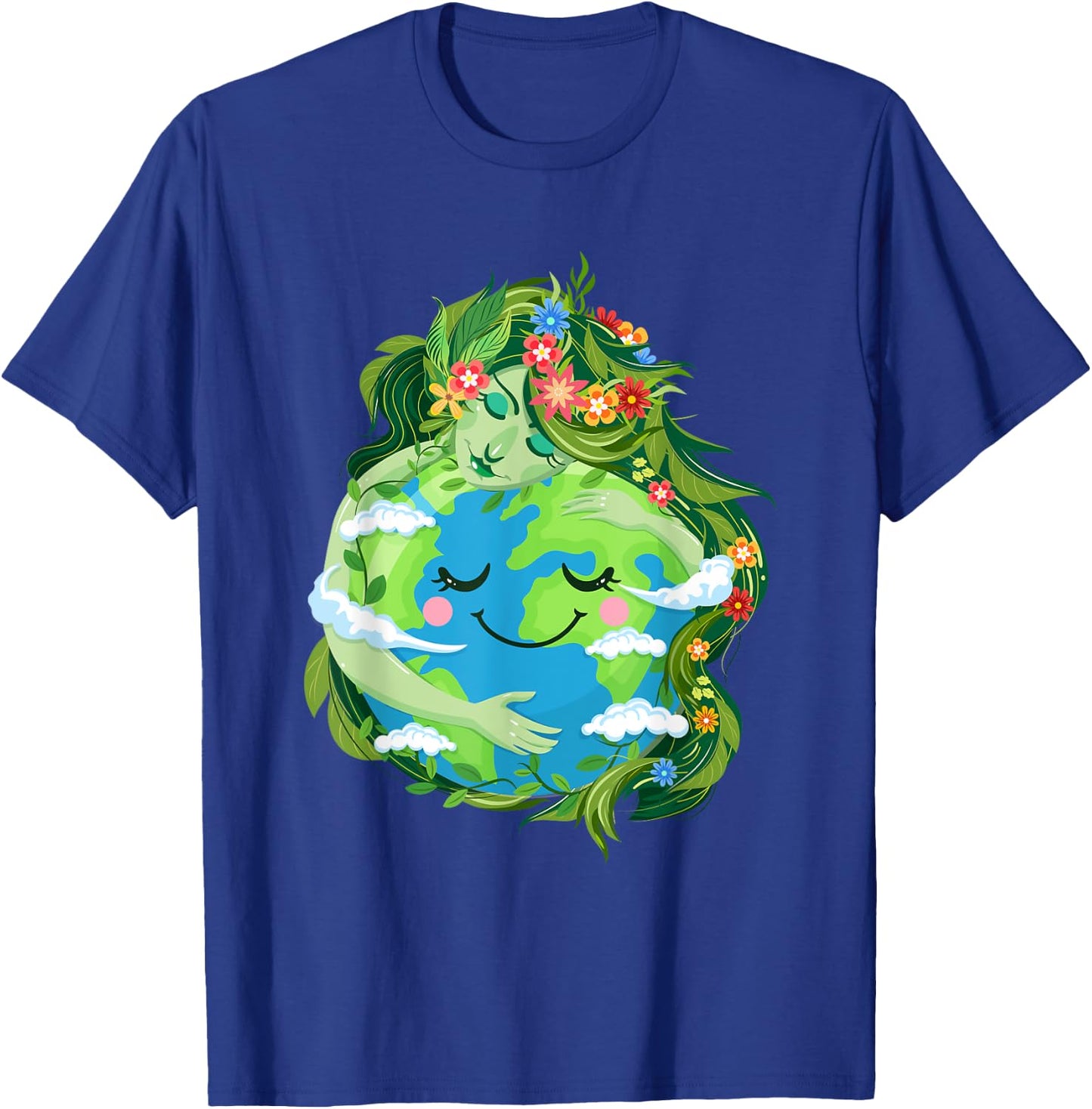 Cute Green Mother Gaia Save Our Planet Earth Day Women Girl T-Shirt - T-Shirt | Royal