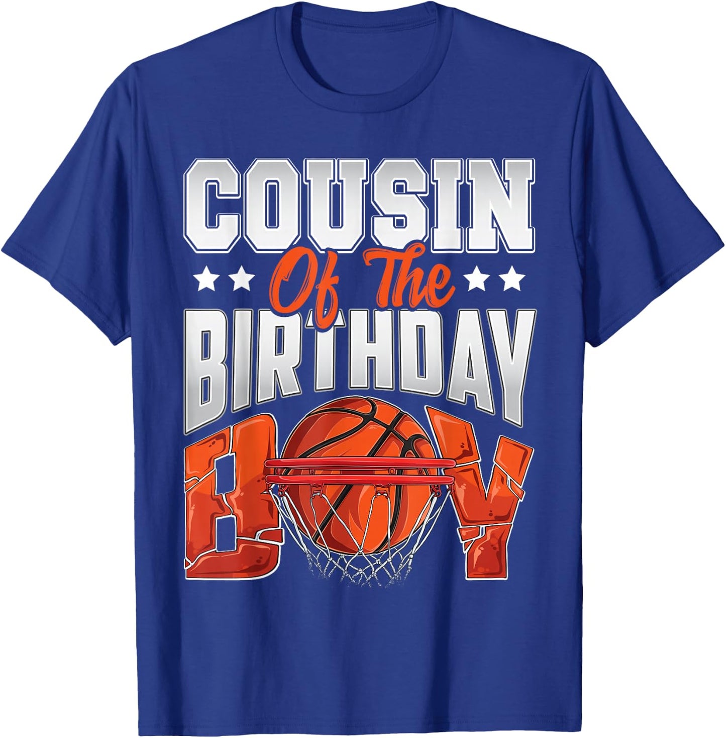 Cousin basketball birthday Boy Family Baller b-day Party T-Shirt - T-Shirt | Royal
