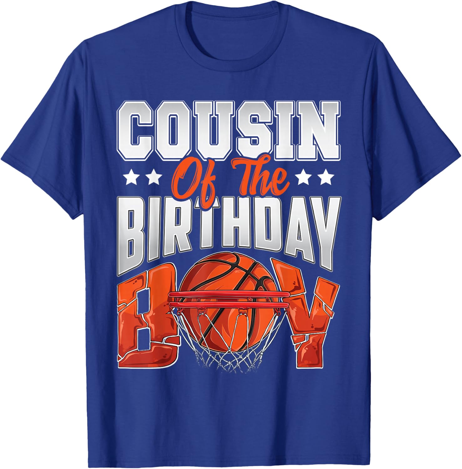 Cousin basketball birthday Boy Family Baller b-day Party T-Shirt - T-Shirt | Royal