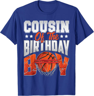 Cousin basketball birthday Boy Family Baller b-day Party T-Shirt - T-Shirt | Royal