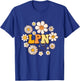 Retro groovy smile face Flowers LPN Licensed Practical Nurse T-Shirt - T-Shirt | Royal