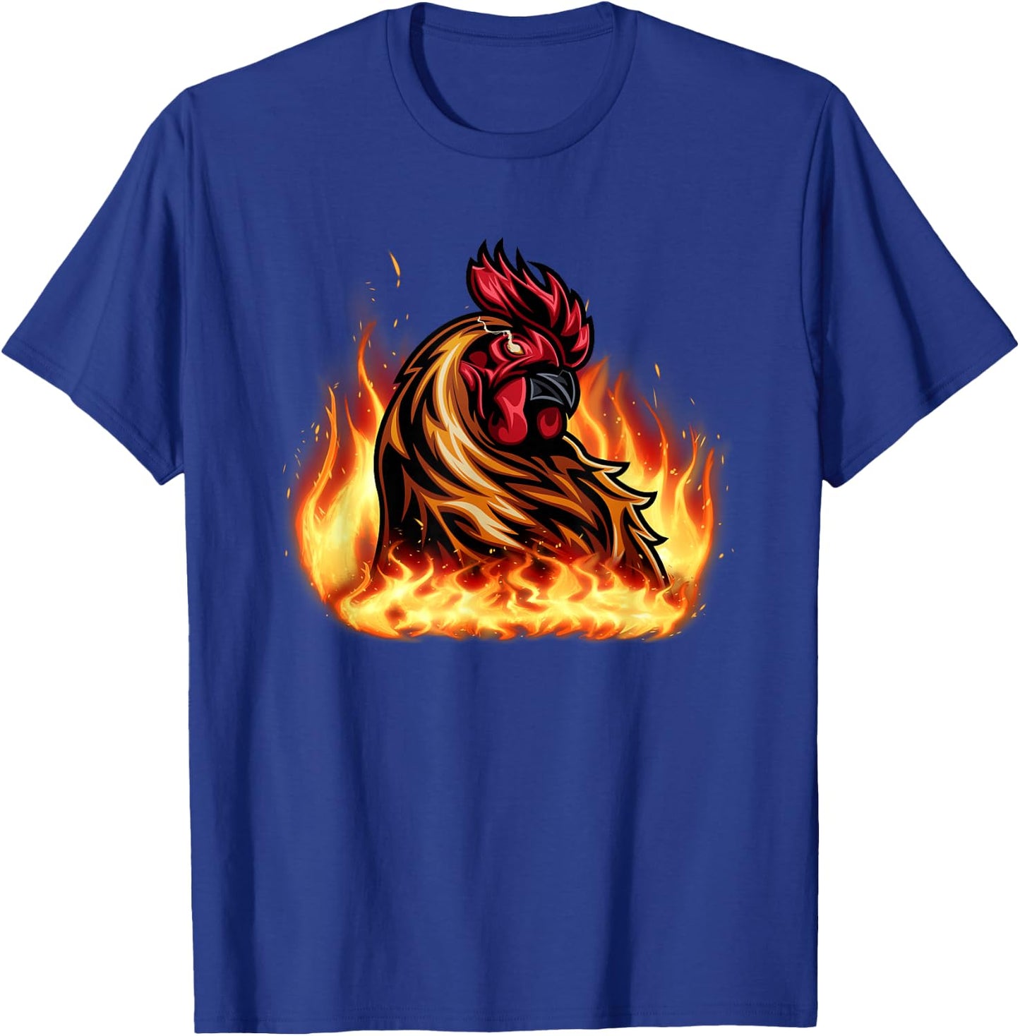 Fire Rooster Chicken Funny Women T-Shirt - T-Shirt | Royal