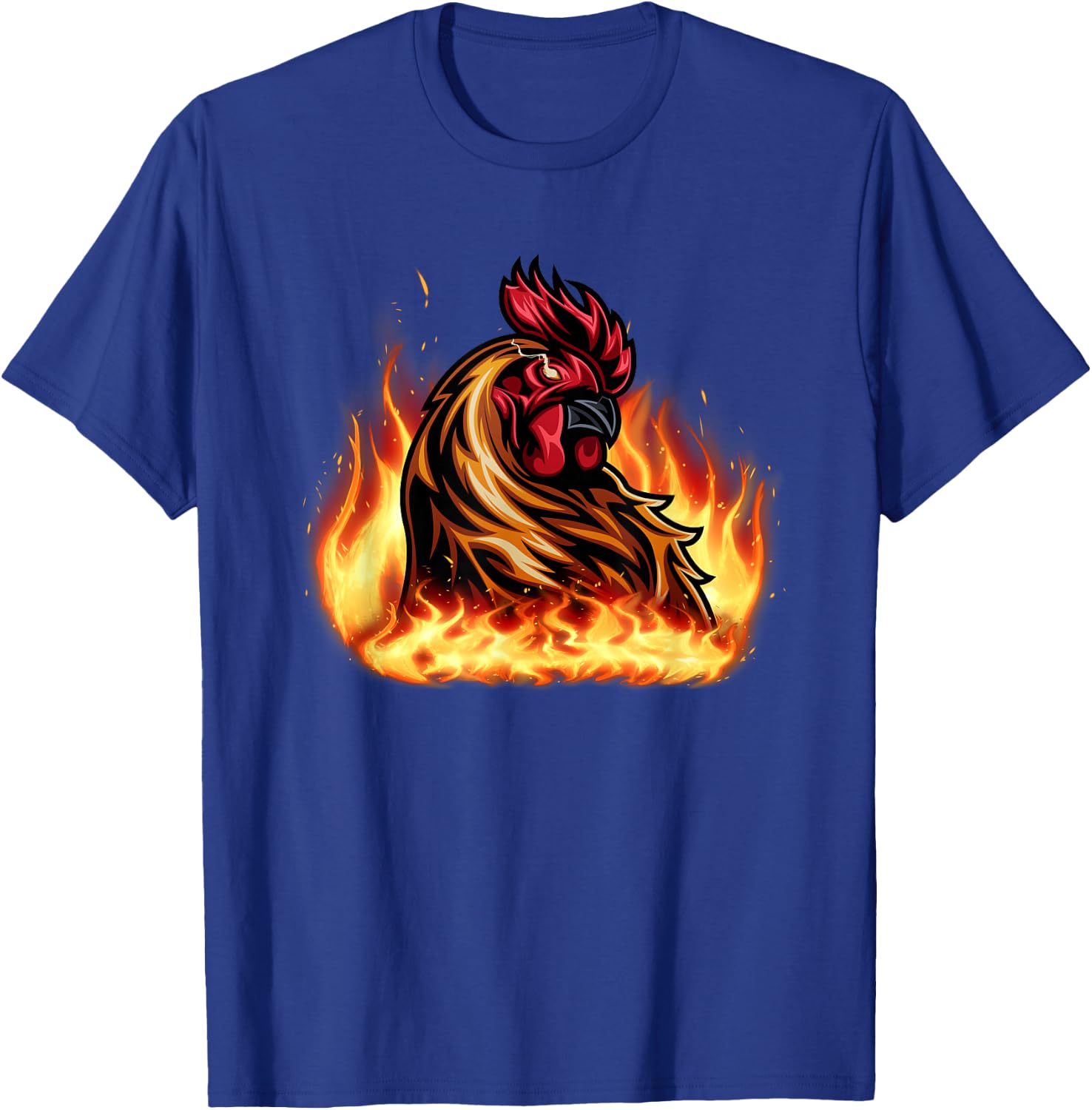 Fire Rooster Chicken Funny Women T-Shirt - T-Shirt | Royal
