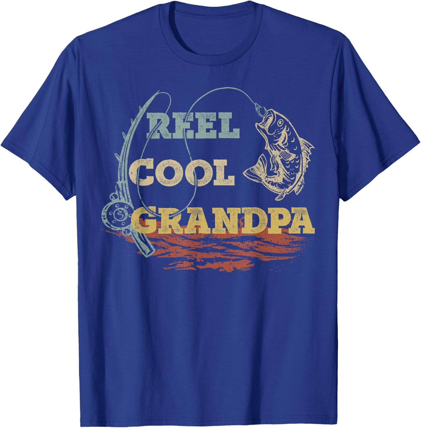 Vintage Reel Cool Grandpa Fisherman Family Fishing Lover T-Shirt - T-Shirt | Royal