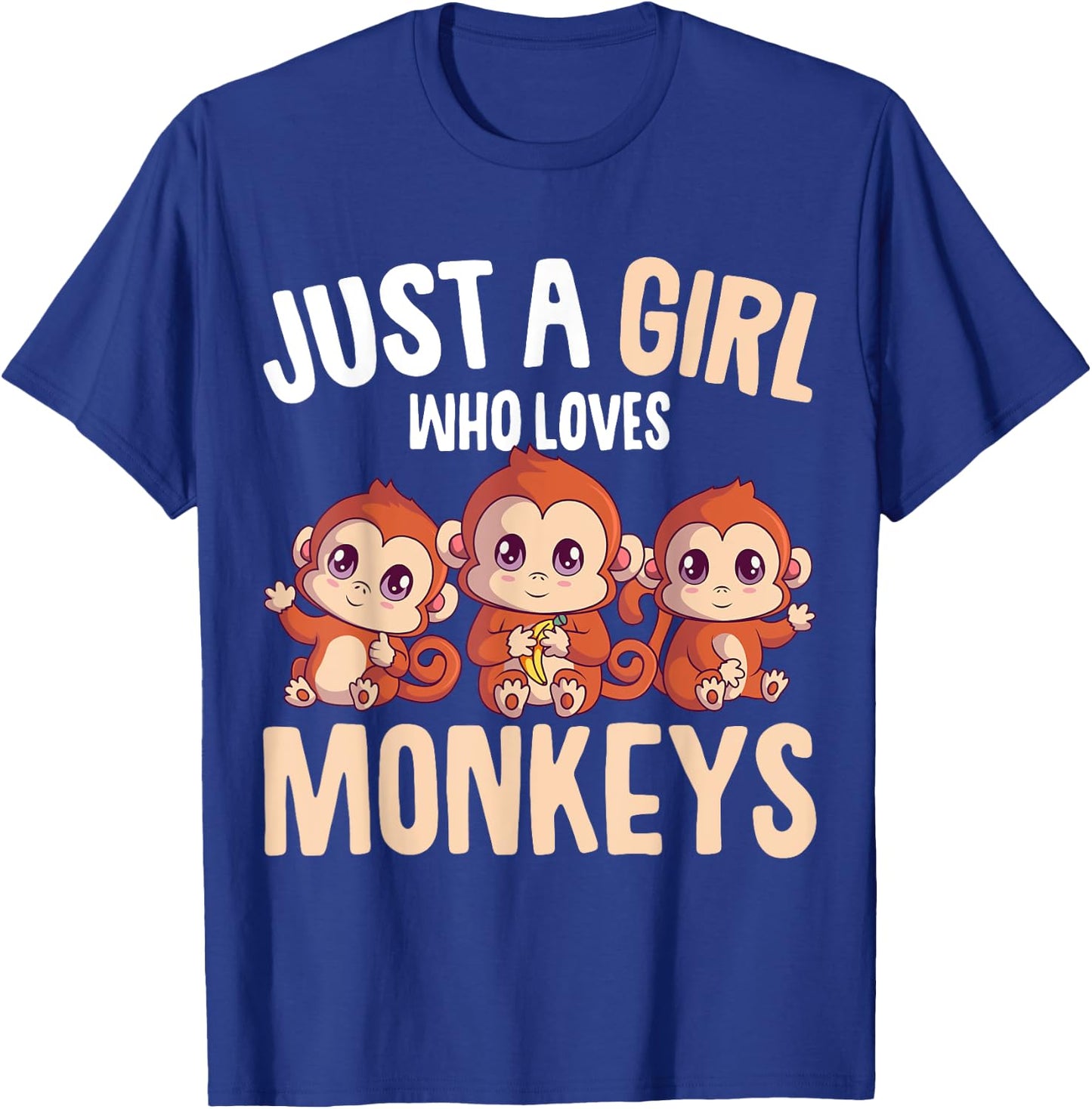 Just A Girl Who Loves Monkeys Kids T-Shirt - T-Shirt | Royal
