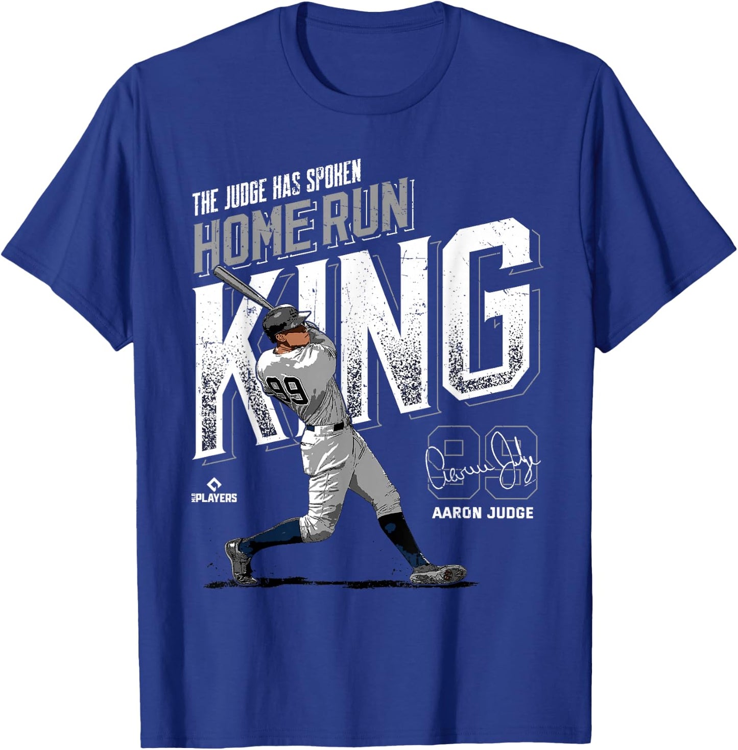 Home Run King Aaron Judge New York MLBPA T-Shirt - T-Shirt | Royal