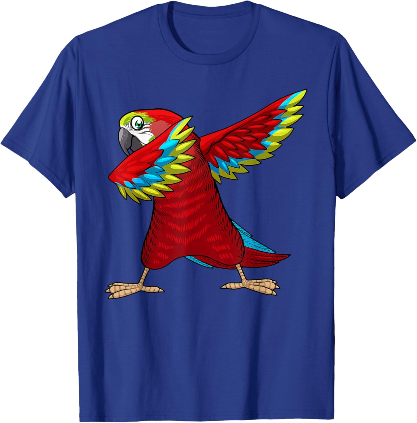Funny Parrot Gift Parrot Lover Accessories & Stuff -Youth Black Cotton Blend Small Dabbing Parrot Tropical T-Shirt - T-Shirt | Royal