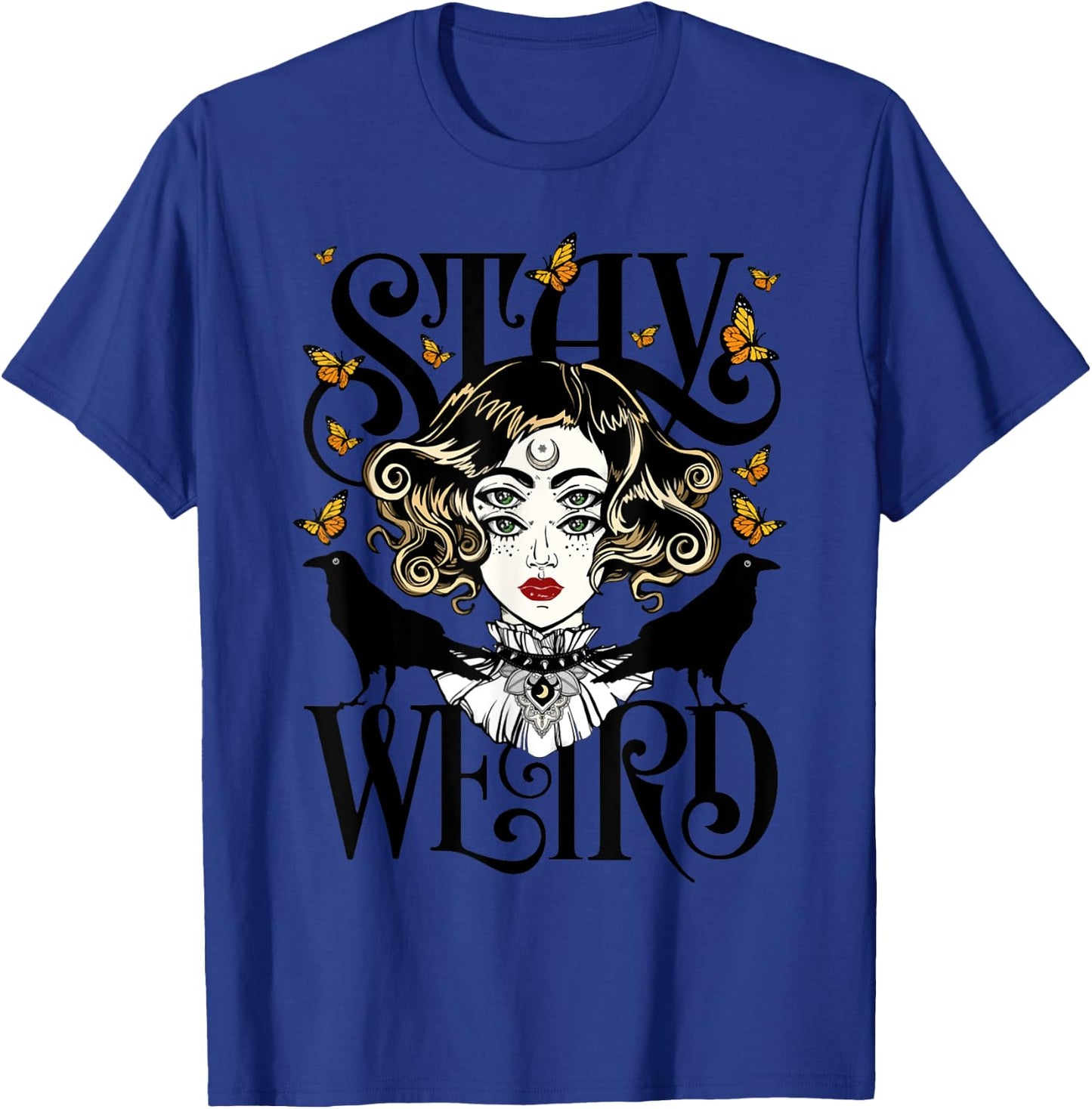 Stay Weird | Rose and The Ravens | Devil Girl T-Shirt - T-Shirt | Royal