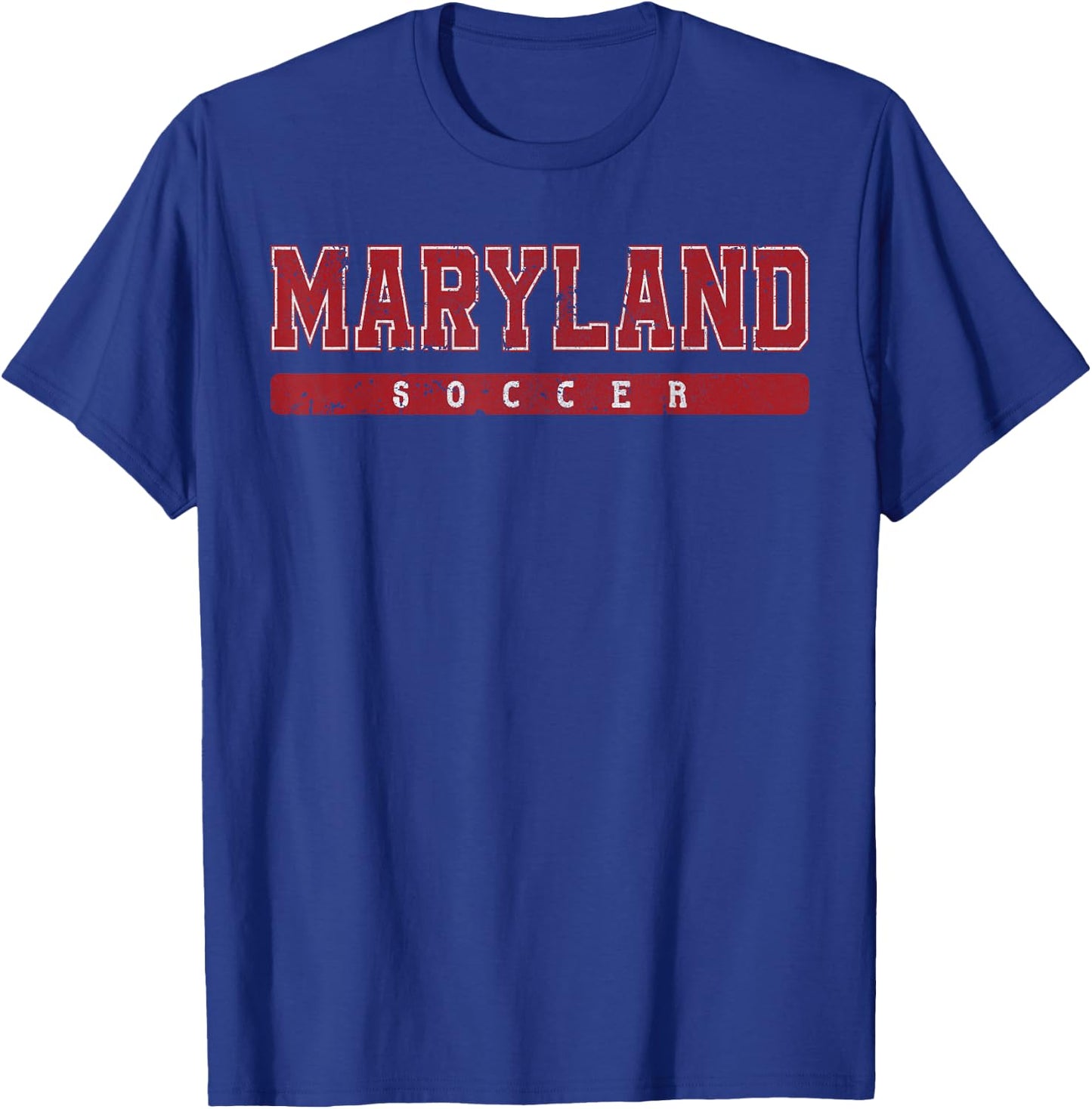 Maryland Soccer Red Vintage Text T-Shirt - T-Shirt | Royal