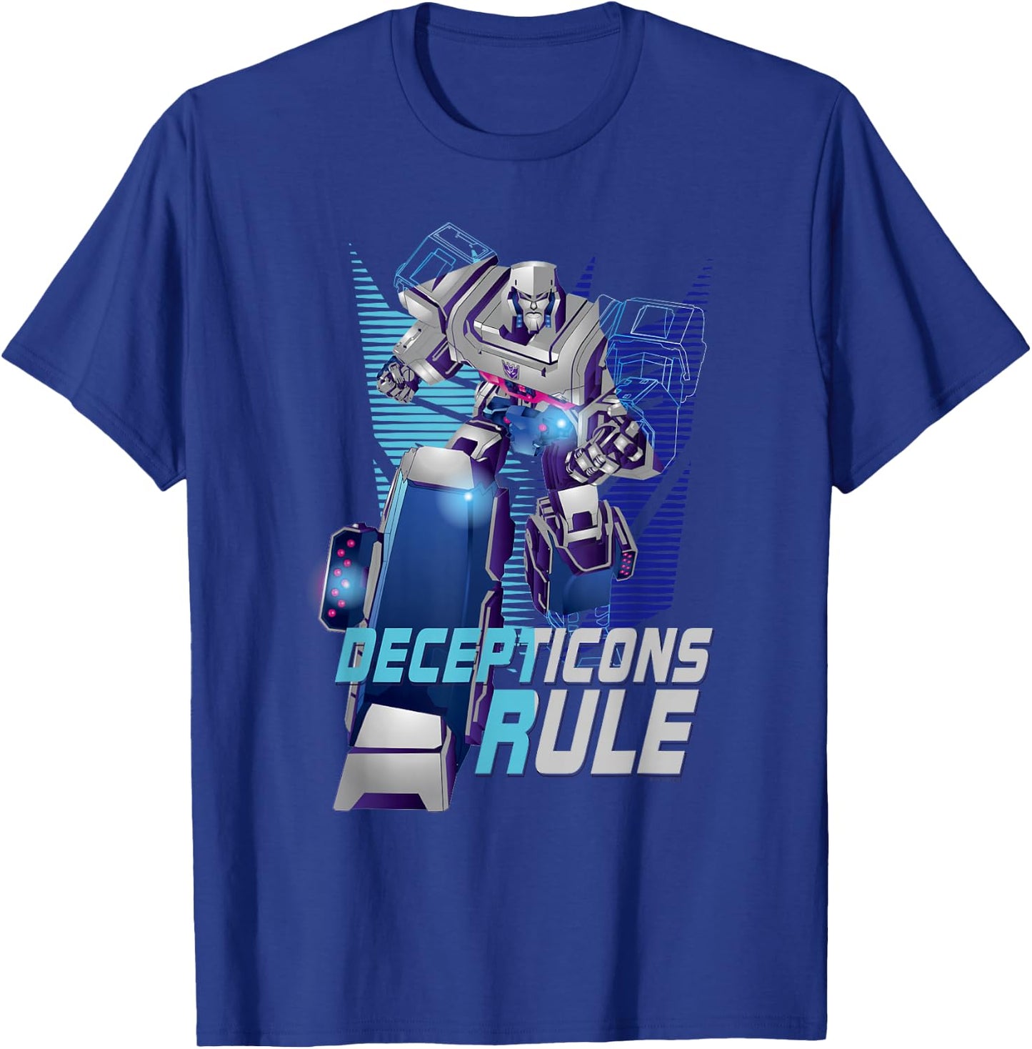 Transformers Megatron Decepticons Rule Epic Logo T-Shirt - T-Shirt | Royal