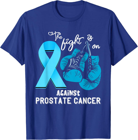 Fight Support Prostate Cancer Warrior Prostate Cancer Awareness - Black, Small, , Short Sleeve, Regular Fit, 100% Cotton T-Shirt - T-Shirt | Royal