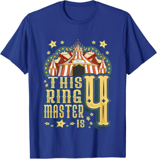 Kids This Ringmaster is 4 - Vintage Circus - fourth Birthday T-Shirt - T-Shirt | Royal