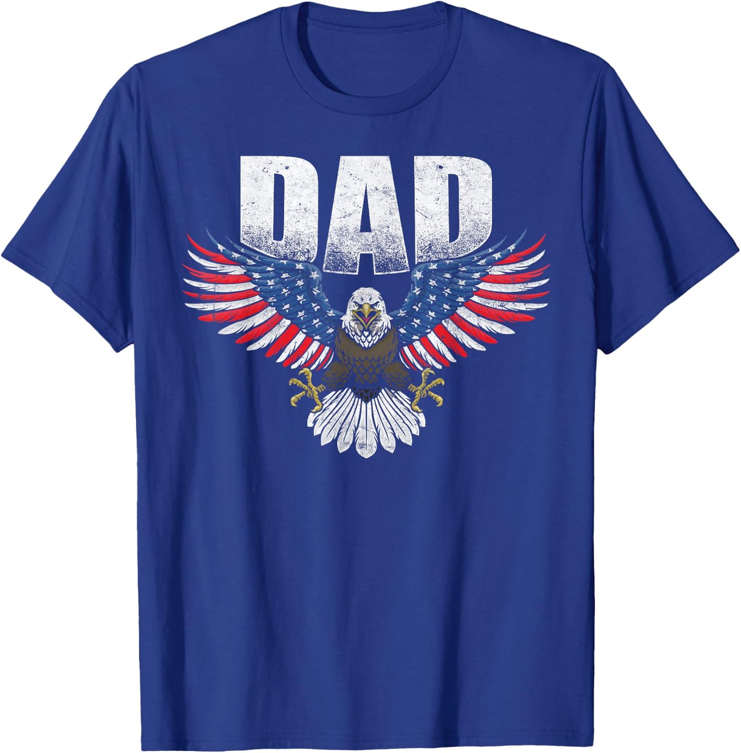 Bald Eagle Patriotic USA Flag DAD Vintage Novelty T-Shirt - T-Shirt | Royal