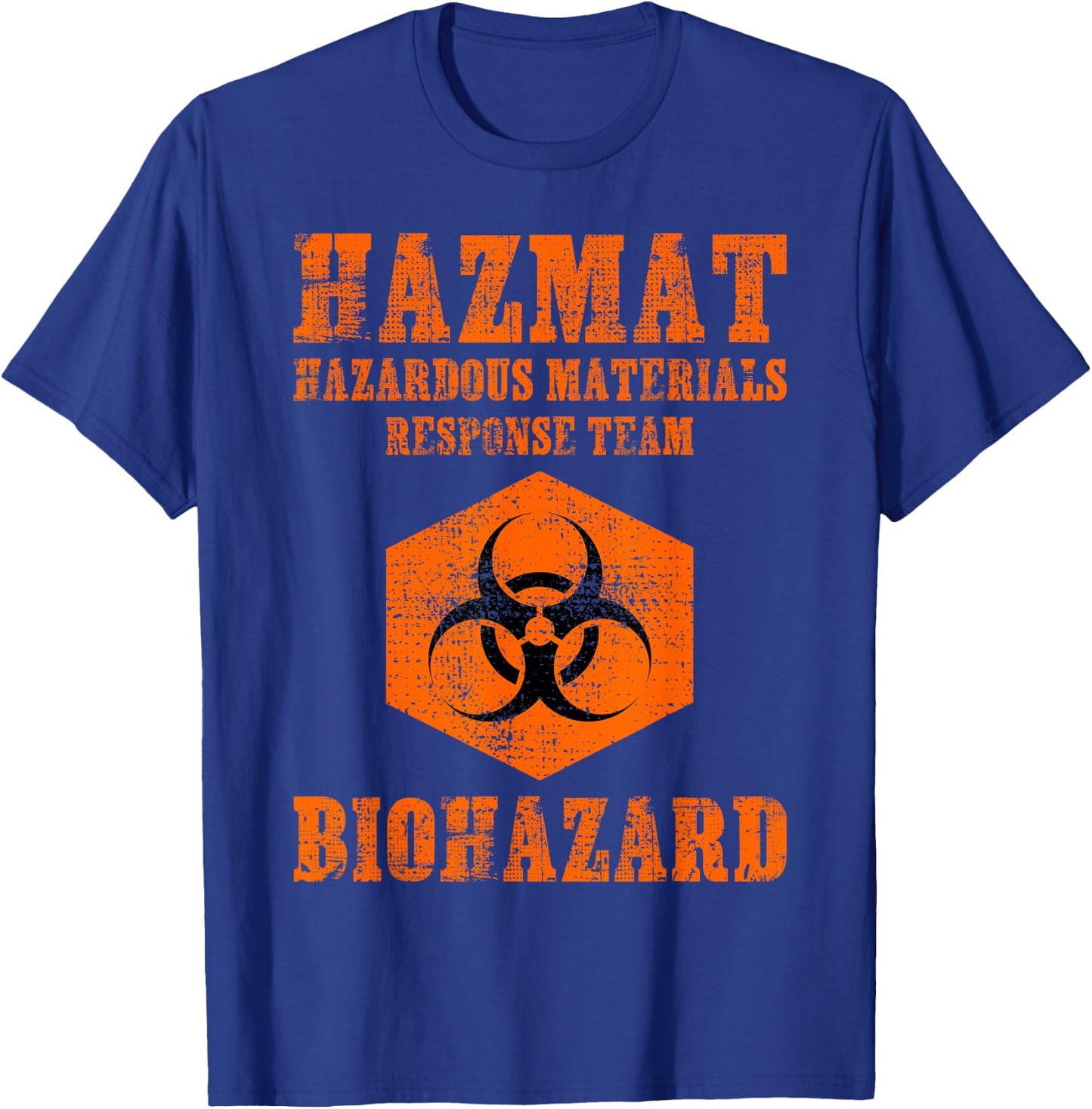 Hazardous Material Hazmat Response Team Grunge Biohazard T-Shirt - T-Shirt | Royal