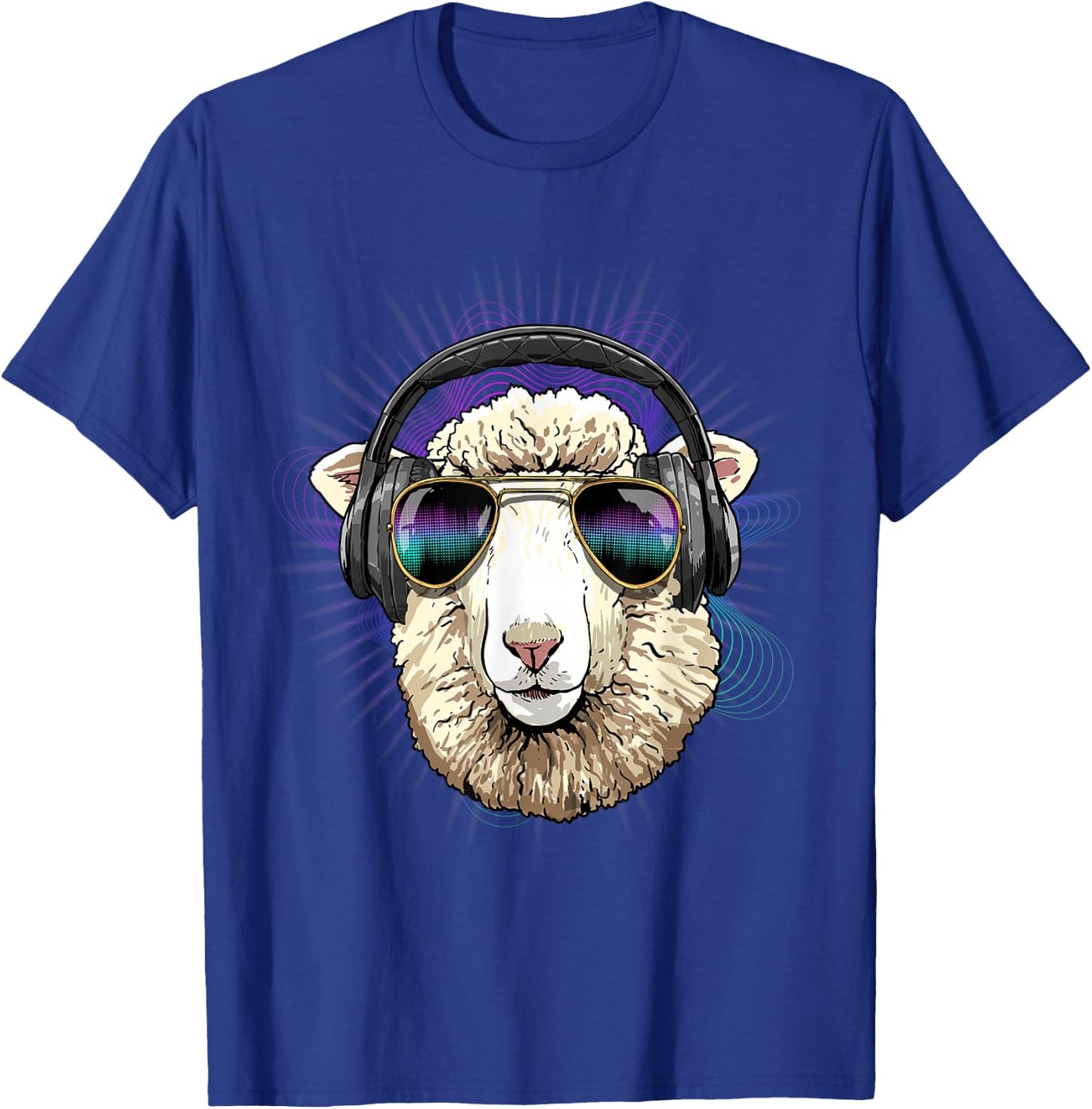 EDM House Music DJ Sheep Lamb Music Lover Music Artist Farm T-Shirt - T-Shirt | Royal