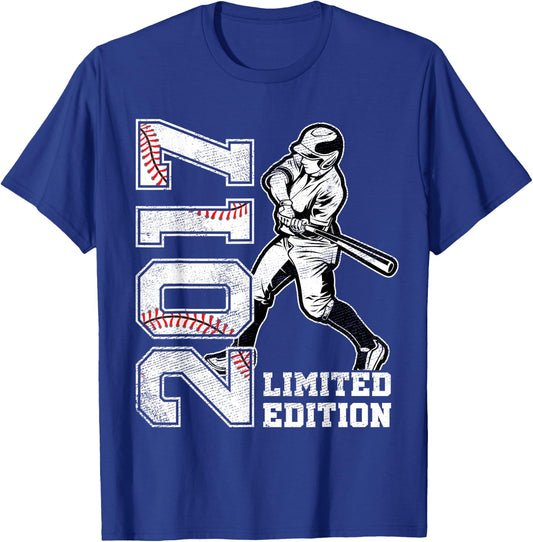 8th Birthday Baseball Limited Edition 2017 8 Years Old T-Shirt - T-Shirt | Royal