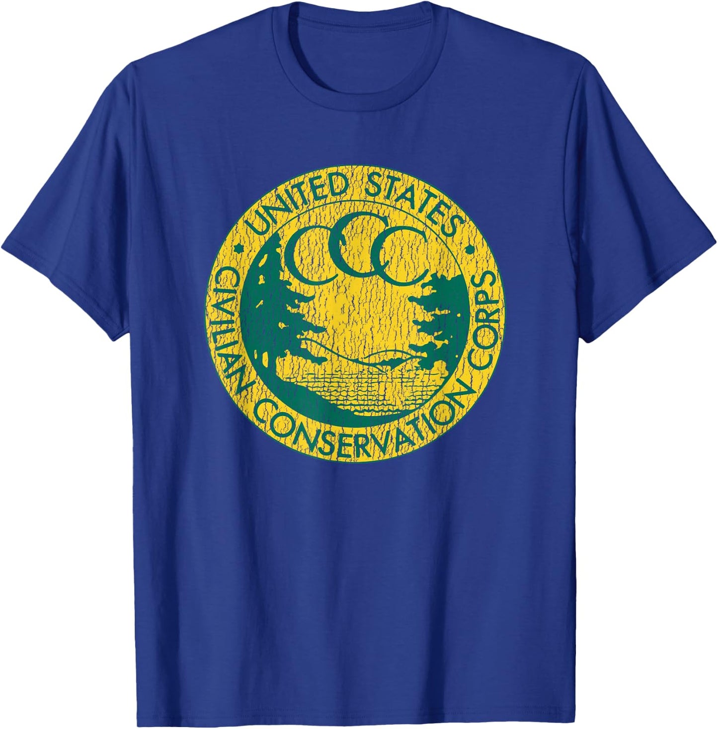 Civilian Conservation Corps CCC Logo Retro Distressed 1930s T-Shirt - T-Shirt | Royal