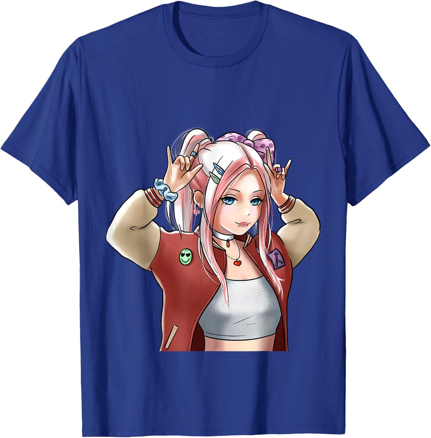 Anime Girl | Otaku Kawaii | Japanese Art Anime T-Shirt - T-Shirt | Royal