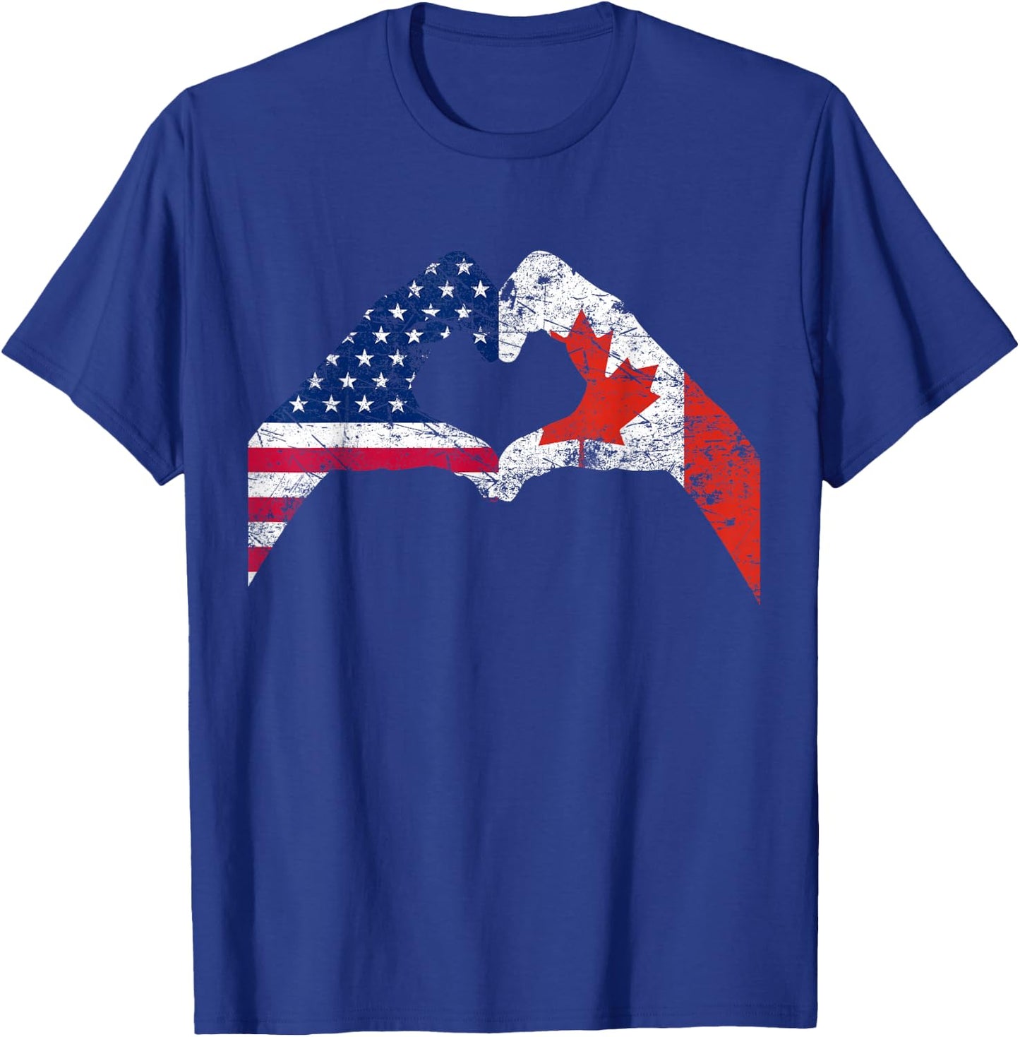 Love America Canada Flag US EH Vintage T-Shirt - T-Shirt | Royal