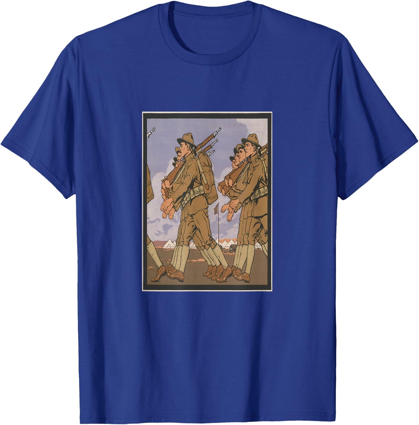 Vintage Doughboys of WWI Illustration (1916) T-Shirt - T-Shirt | Royal