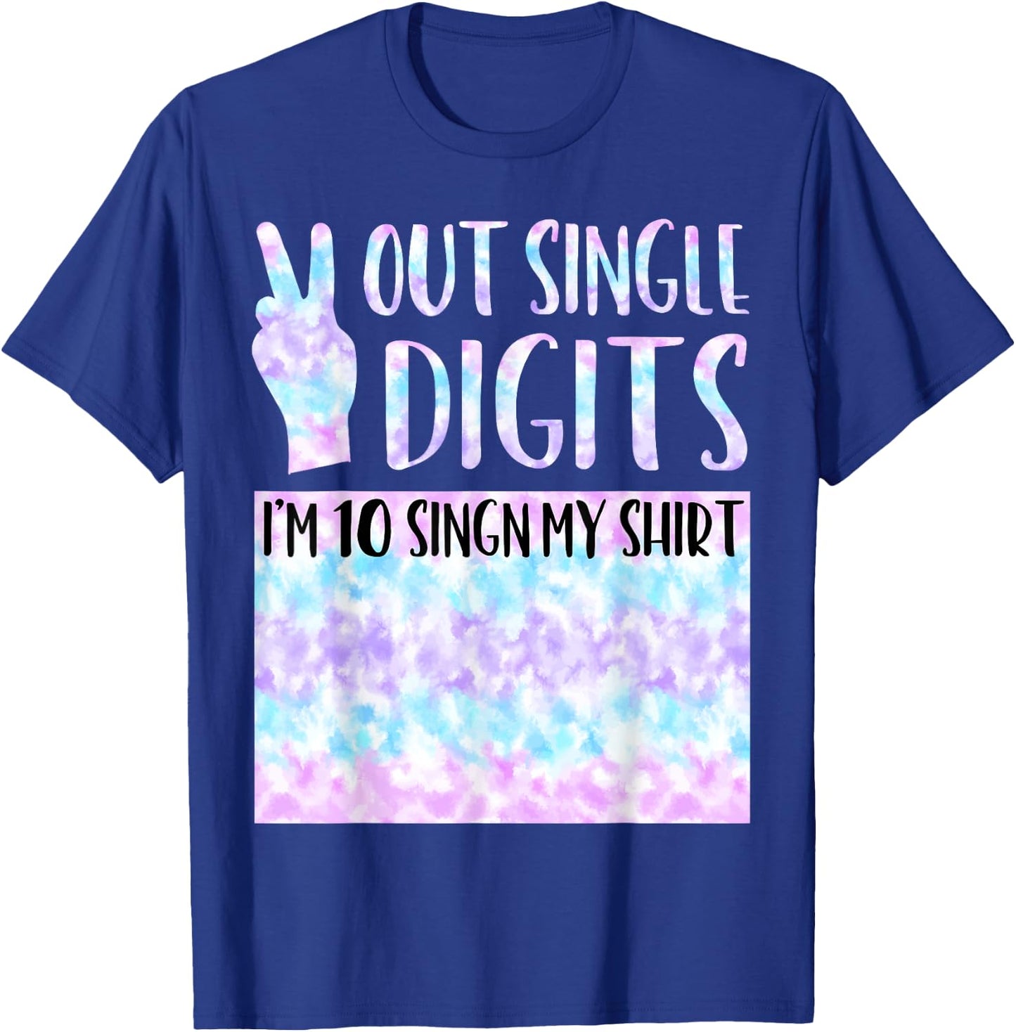 Peace Out Single Digits Party Decor Graphic T-Shirt - T-Shirt | Royal